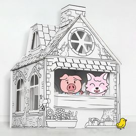 [Box_partner] My House 3_ An adhesive-free paper house (The Three Little Pigs) Cardboard Playhouse _ Made in Korea